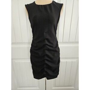 Taylor Ruched Little Black Dress Sz 2 Lbd Stretch Classic Minimalist